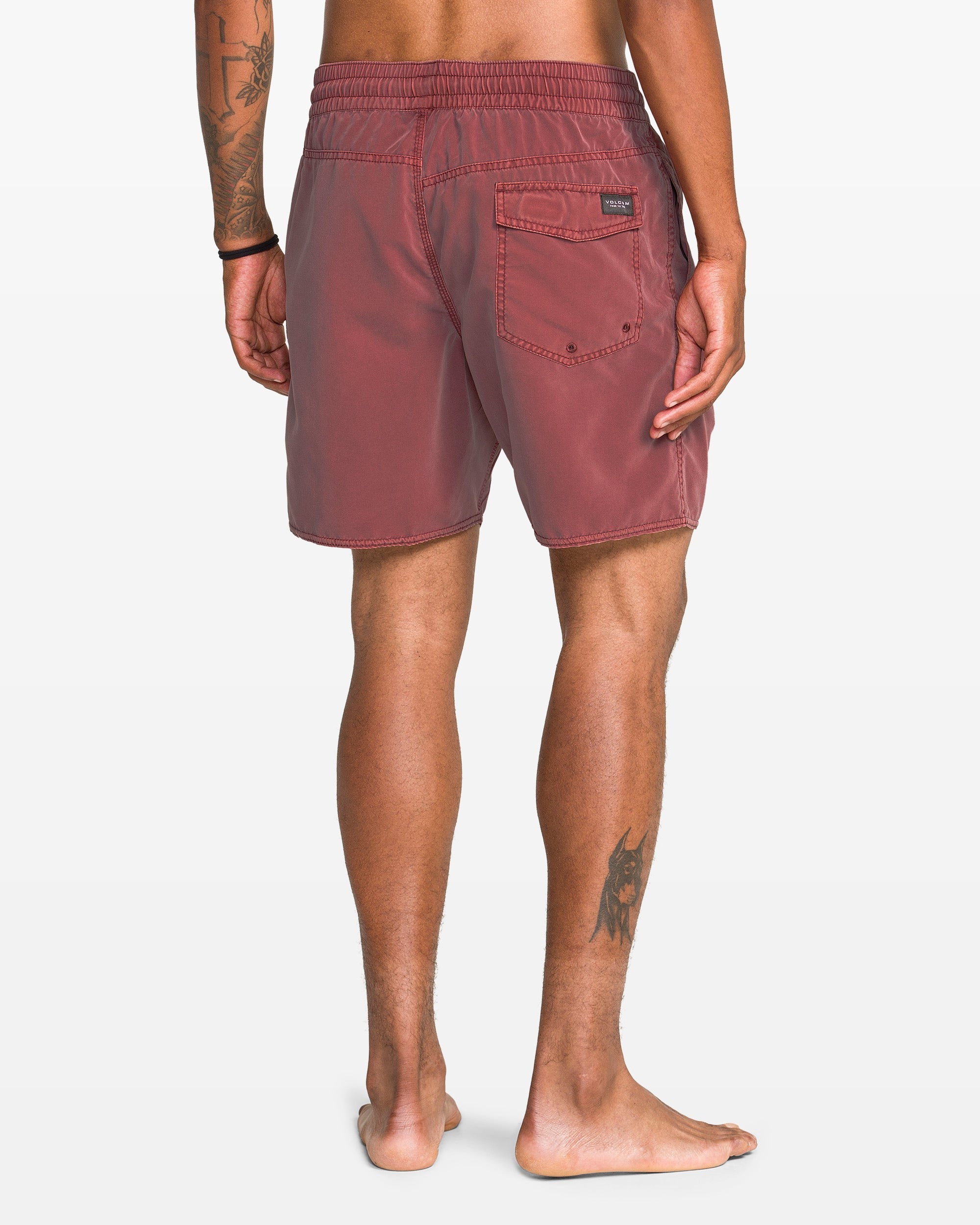 Men's Center Elastic Waist Trunks Back