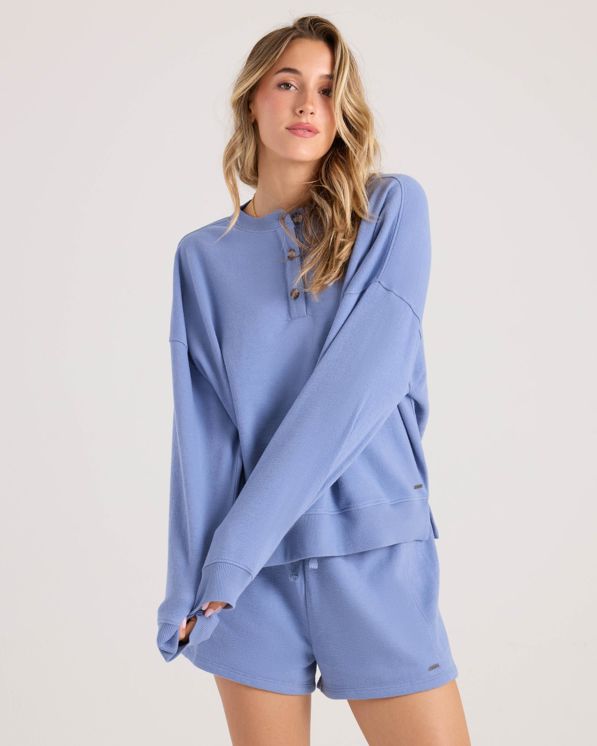 Women's Lived In Fleece Henley - Image 3
