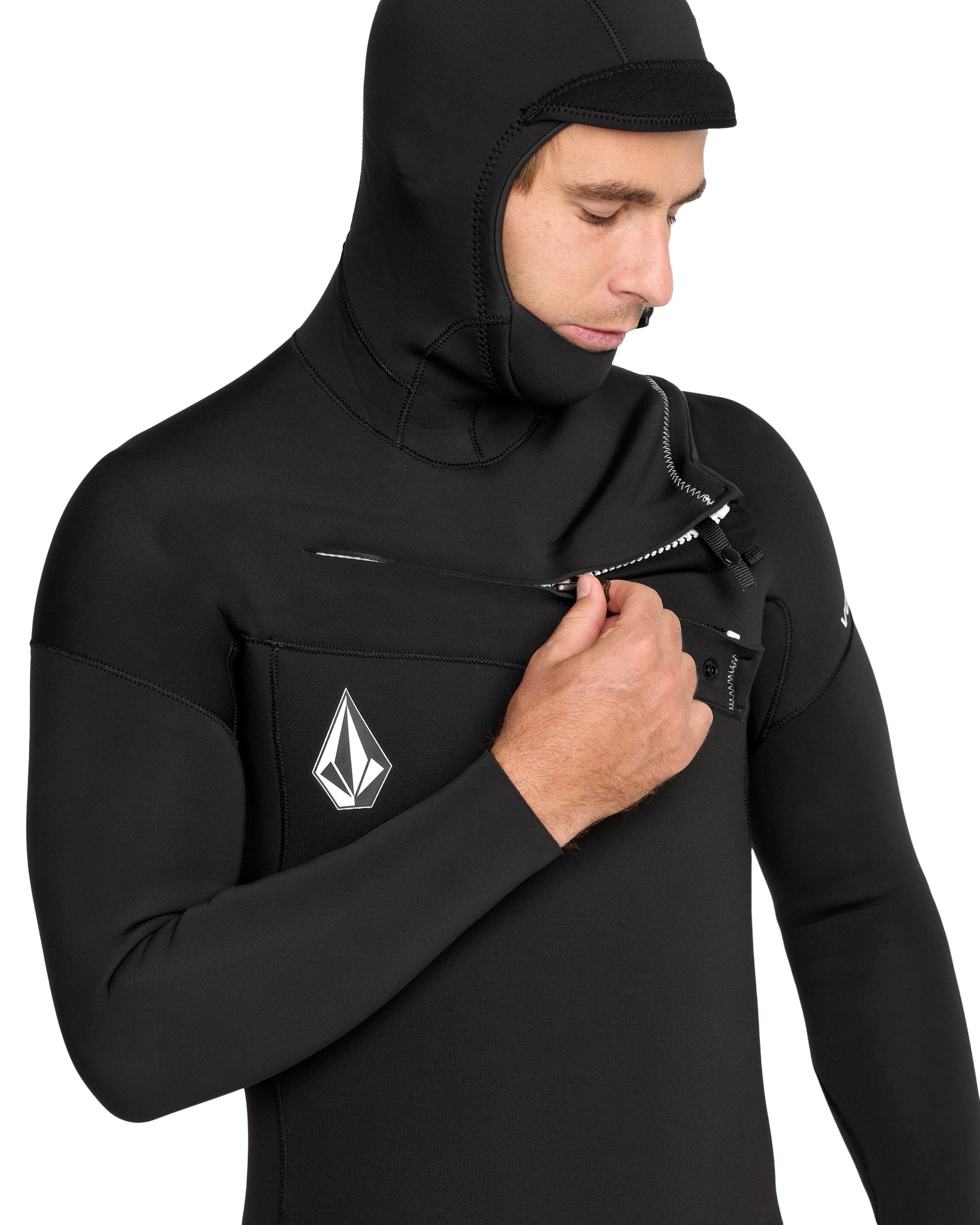 Men's 4/3MM Hooded Chest Zip Full Wetsuit - Image 3