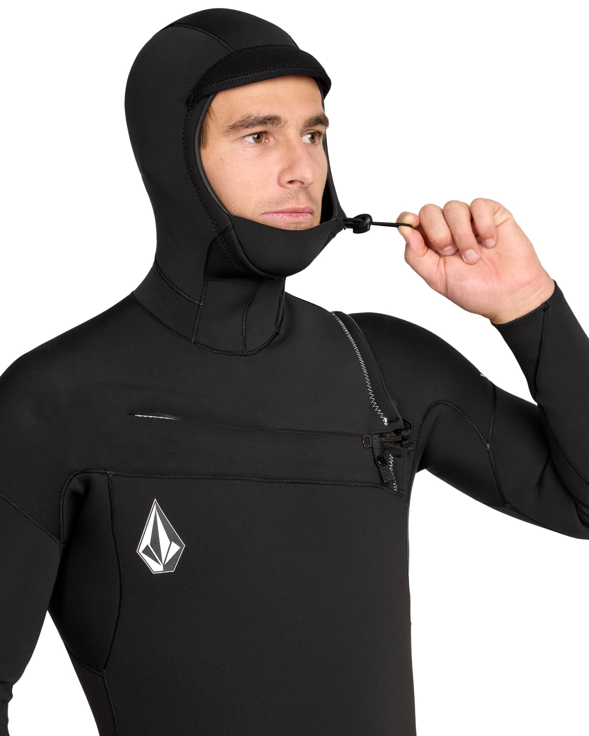 Men's 4/3MM Hooded Chest Zip Full Wetsuit - Image 4